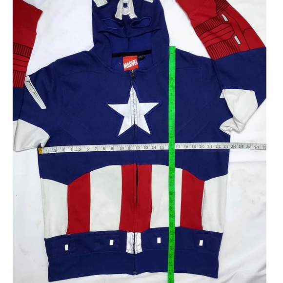Marvel - Captain America Avenger jacket coat Hoodie Mask - Men's size L - Picture 3 of 7